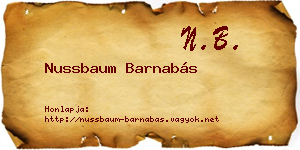 Nussbaum Barnabás névjegykártya