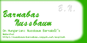 barnabas nussbaum business card